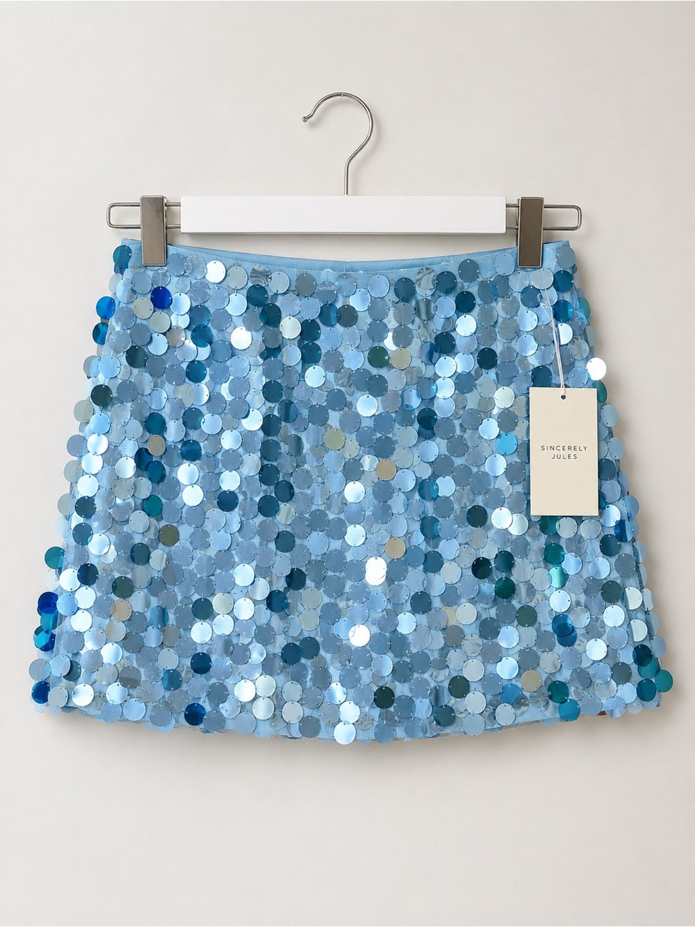 Barbie Elle Woods Blue Sequin Mini Skirt NWT Sparkle Party Harry Styles - Picture 2 of 9